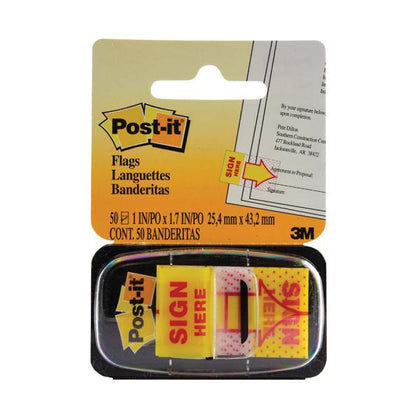 Post-it Index Tabs Sign Here Yellow (Pack of 50)