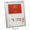 Anniversary Photo Frame with 3D Red & Silver letters 4" x 6" with Hearts