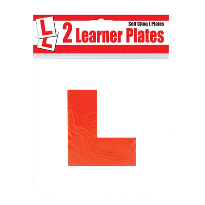 2 Self Cling Red L Learner Plates