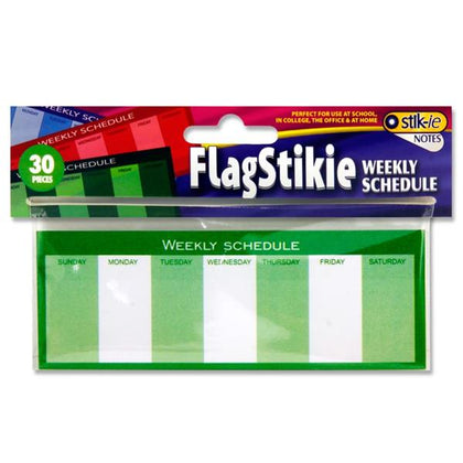 30 Sheets Flagstickie Weekly Schedule Stickey Notes