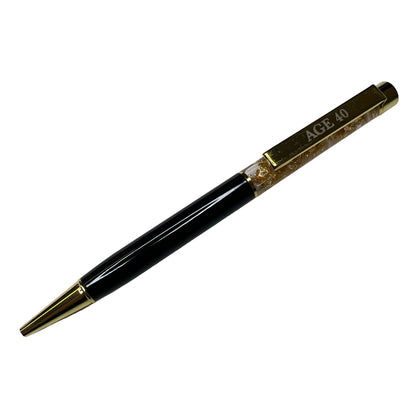 Age 40 Captioned Gold Leaf Ballpoint Gift Pen