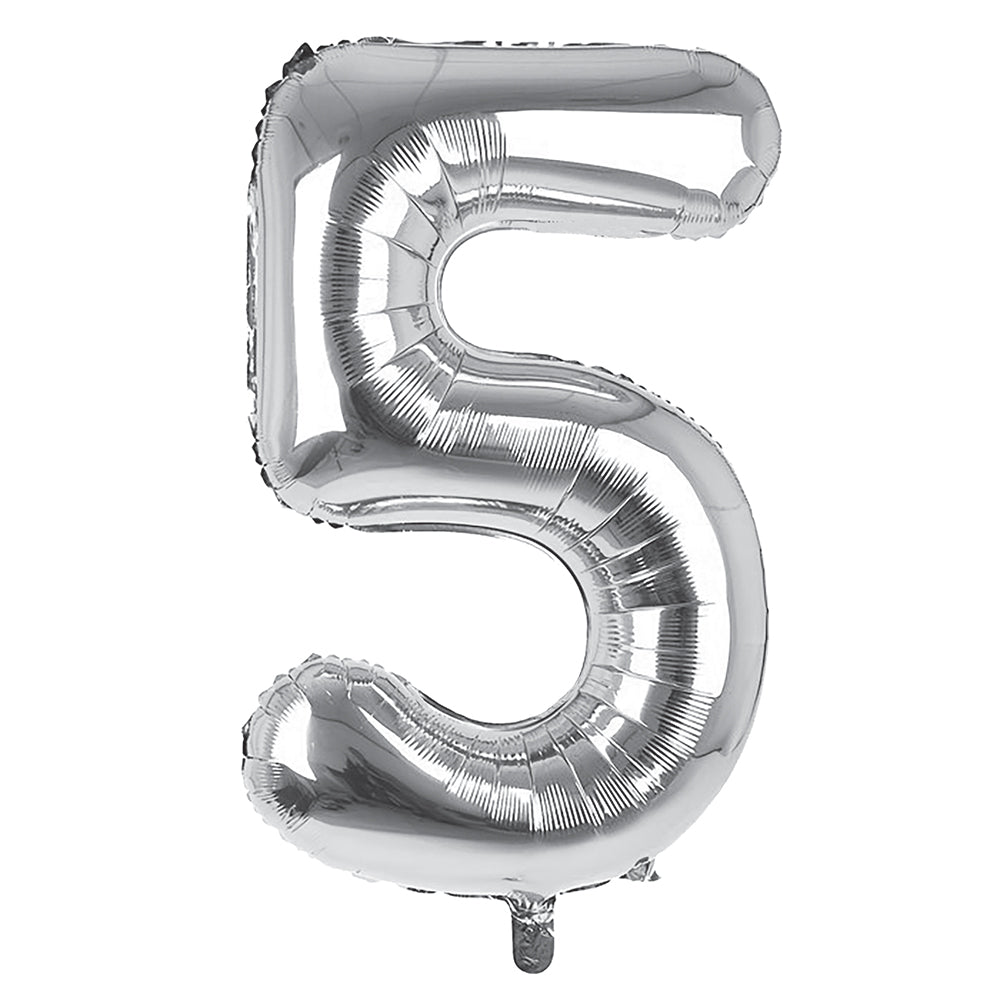 Giant Foil Silver 5 Number Balloon