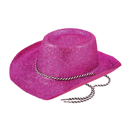 Pink Glitter Cowboy Hat with Cord