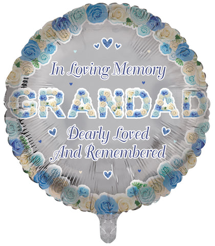 In Loving Memory of Grandad Round Remembrance Balloon