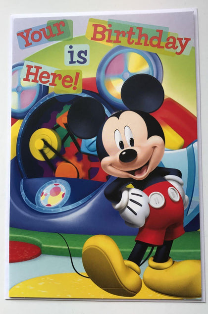 mickey mouse your birthday is here! happy birthday card