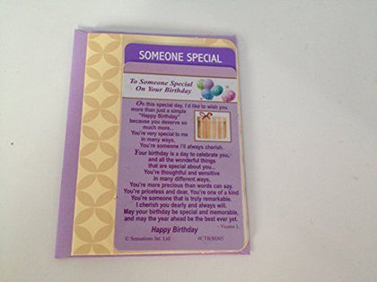 To someone Special on your Birthday ....Wallet Card (Sentimental Keepsake Wallet / Purse Card)