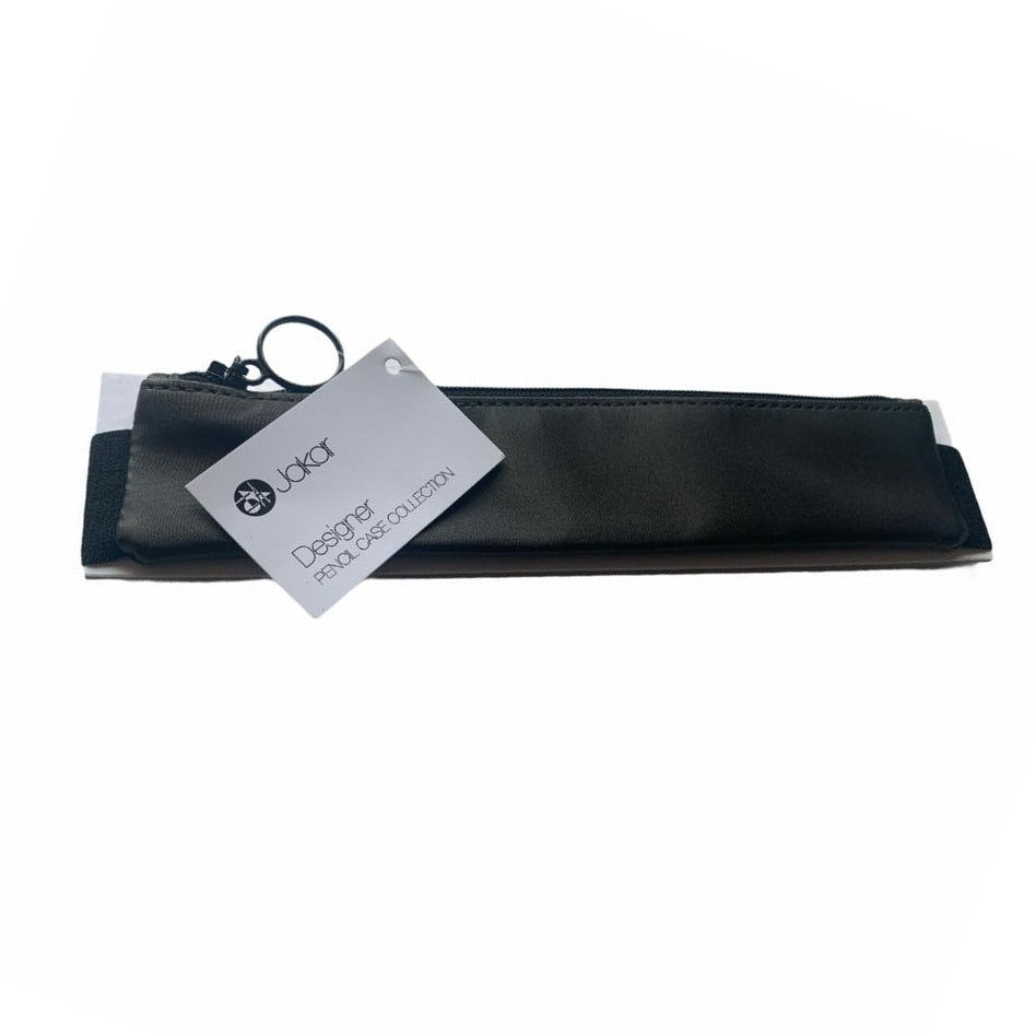 Banded Book Park Pencil Case Black Satin Look