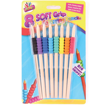 8 Bright Grip Colouring Pencils