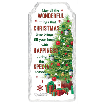 Tree and Gifts Design Christmas Hanging Plaque