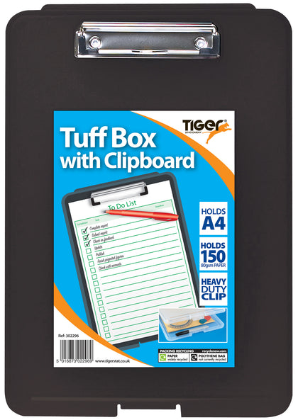 A4 Black Tuff Box Clipboard