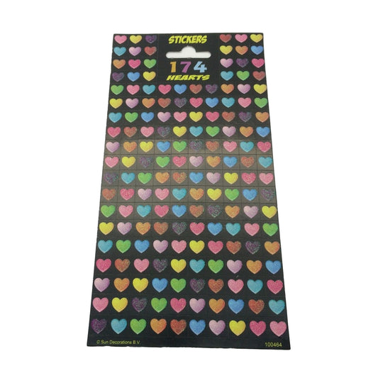 Pack of 5 Glitter Finished Hearts Sticker Sheets