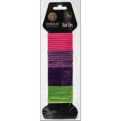 Pack of 36 Multicoloured Enrico Shonalli Shiny Hair Ties