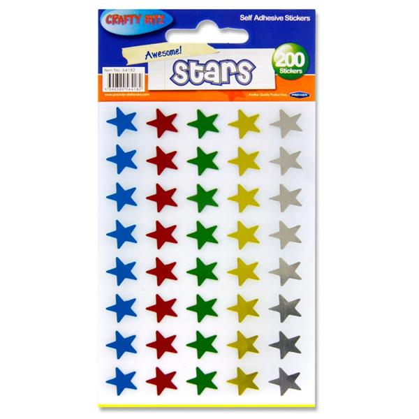 Pack of 200 Star Shape Self Adhesive Stickers by Crafty Bitz