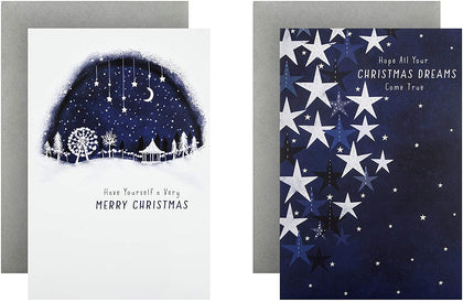 Starry Skies Boxed Charity Christmas Cards 12 Cards in 2 Contemporary Designs