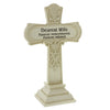 "Dearest Wife " Graveside Memorial Commemorative Cross 19cm Tall~ Heavy Ivory Resin Construction