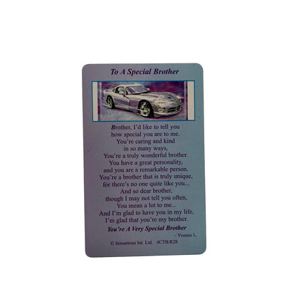 To A Special Brother(Sentimental Keepsake Wallet / Purse Card)...