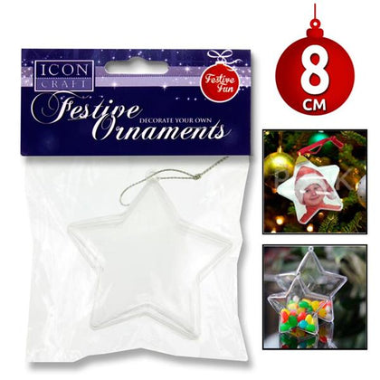 Decorate Your Own Christmas Tree Star Bauble 8cm by Icon Craft