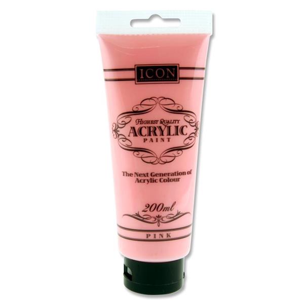 Pink Acrylic Paint 200ml by Icon Art
