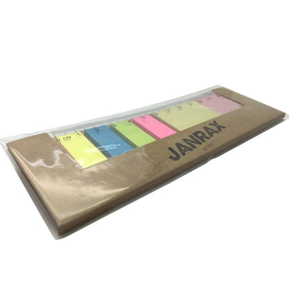 Janrax Sticky Notes Set with Rule - Desk Office School Stationery Page Markers