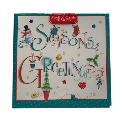 Pack of 8 Season Greetings Design Charity Christmas Cards