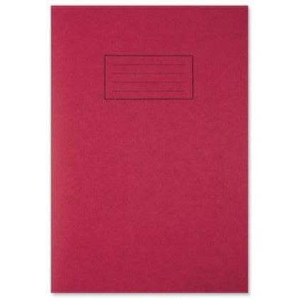 Silvine A4 Red Exercise Book - Lined with Margin
