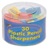Tub of 30 Plastic Coloured Pencil Sharpeners