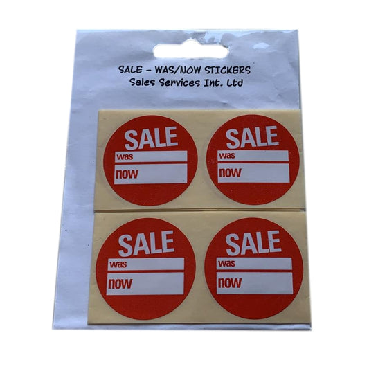 Pack of 20 Red Retail Sale Was Now Stickers