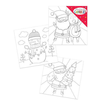 Pack of 3 Paint Your Own Christmas Mini Canvas