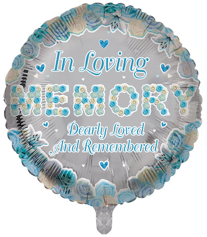 In Loving Memory Blue Round Remembrance Balloon