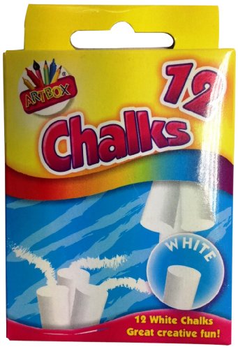 Pack of 12 White Chalks In Hanging Box
