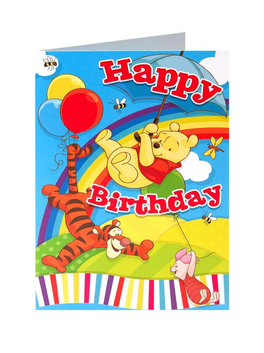 Winnie The Pooh Balloons Rainbow Happy Birthday {DC}