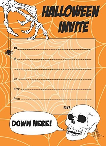 Pack of 20 Halloween Invitations with Orange Envelopes
