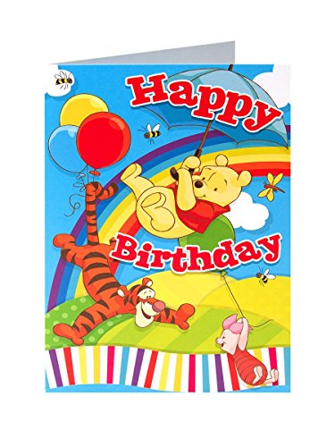 Winnie The Pooh Balloons Rainbow Happy Birthday {DC}