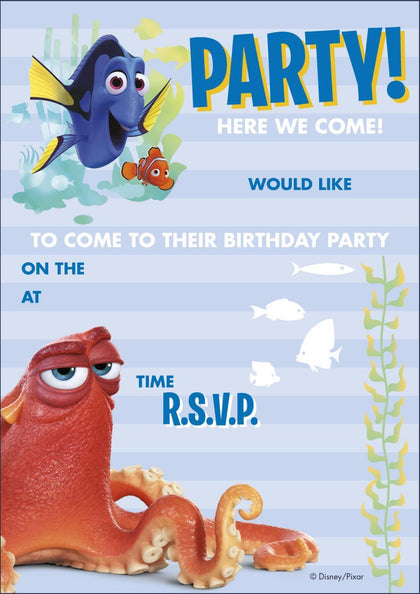 Pack of 20 Disney Finding Dory Party Invitations