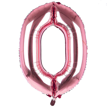 Giant Foil Light Pink 0 Number Balloon