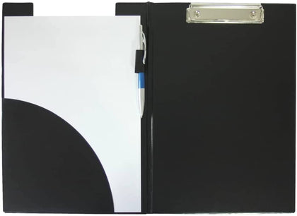 Q-Connect PVC Foldover Clipboard Foolscap Black