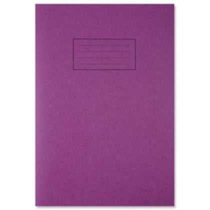 Silvine A4 Purple Exercise Book - Lined with Margin