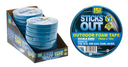 19mm x 9m Sticks Out Outdoor Double Sided Foam Tape