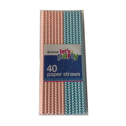 Pack of 40 Zig Zag Paper Straws