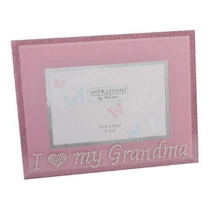 Pink Glass Photo Frame Grandma