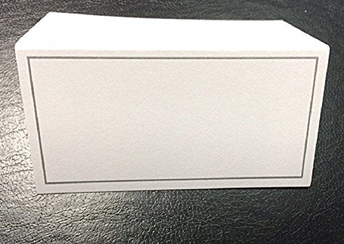 Pack Of 10 High Quality Place Cards (White/Silver Colour)