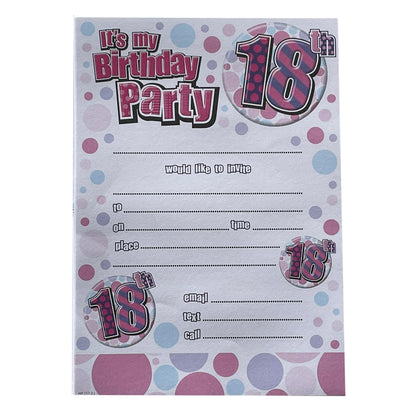 Pack of 20 It's My 18th Birthday Party Invitations Sheets With Envelopes