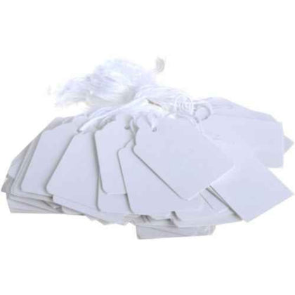 Box of 1000 31x48mm White Strung Ticket Tag Labels