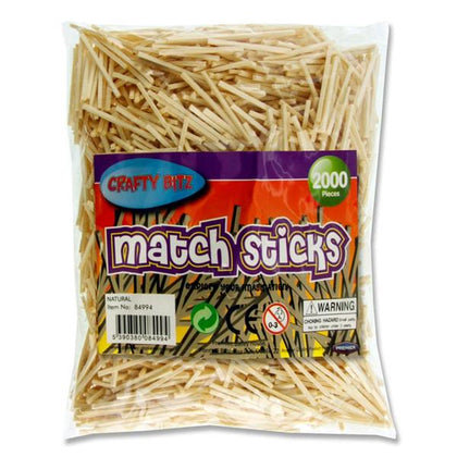 Bag of 2000 Natural Matchsticks by Crafty Bitz