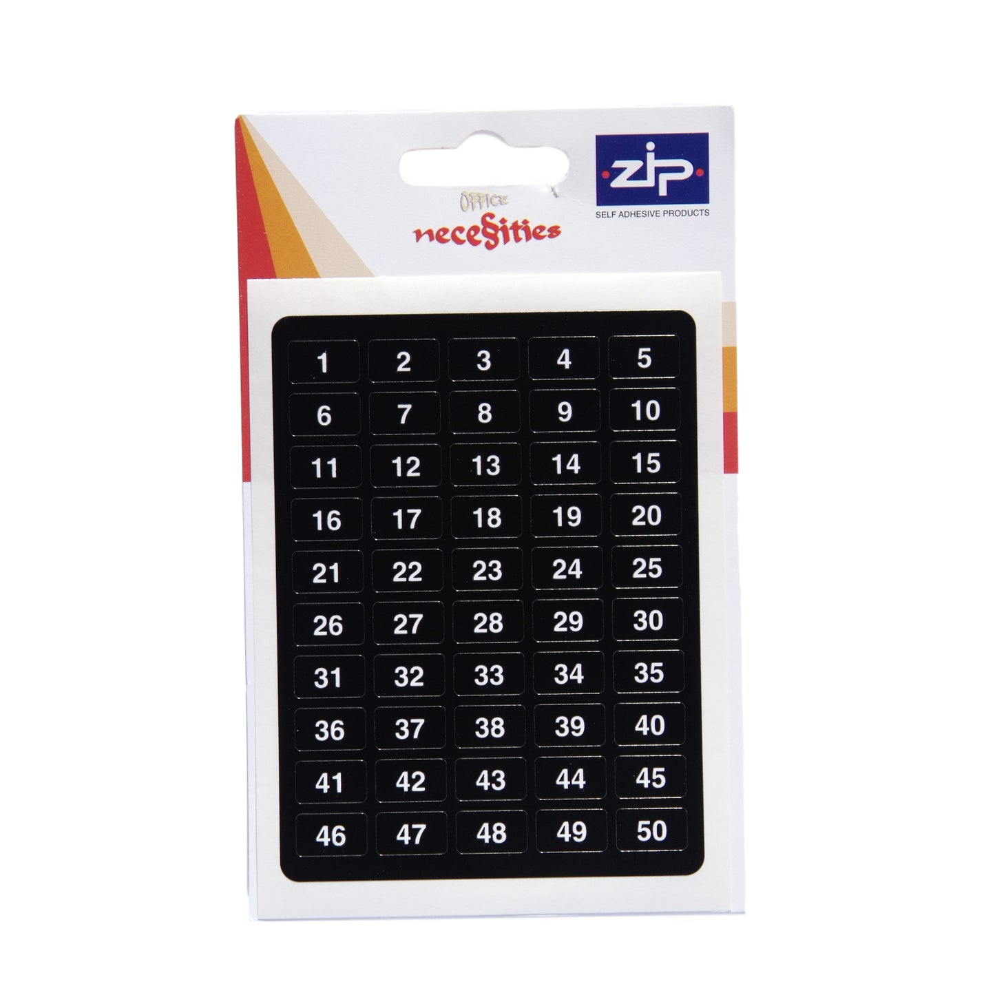 Pack of 500 1-500 Numbers Black Labels