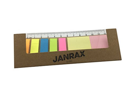 Janrax Sticky Notes Set with Rule - Desk Office School Stationery Page Markers