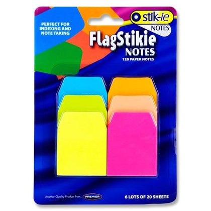 Pack of 120 Neon Index Page Marker Sticky Notes by Stik-ie