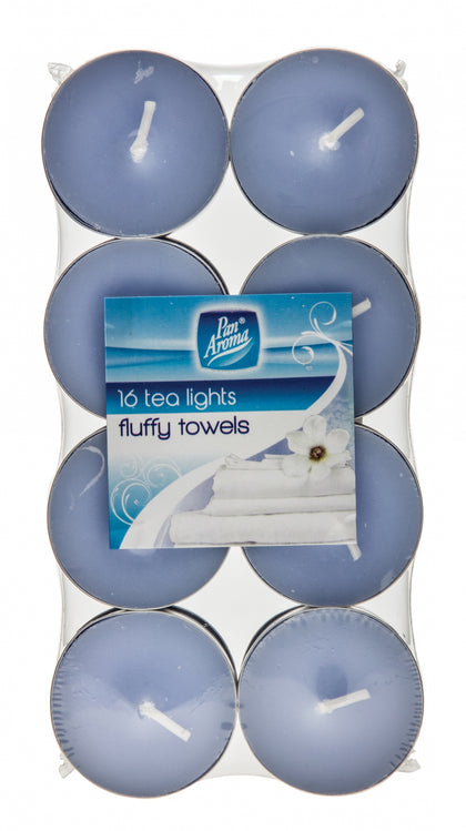 Pack of 16 Fluffy Towels Tea Lights