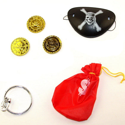 Pirate Money Bag 9Cm With Coins Set