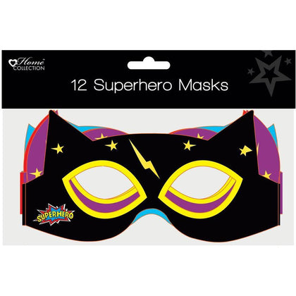 Pack of 12 Card Superhero Masks